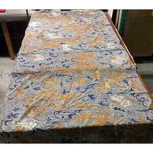 The Asia Society Handmade Cotton Rectangular Tablecloth - 90x40” Flowers & Birds